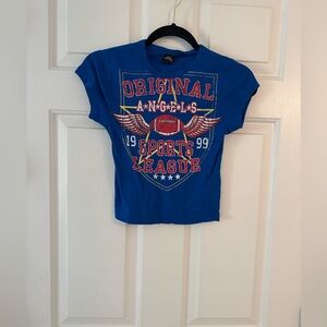 Blue Sports Urban Outfitters Graphic Baby Tee